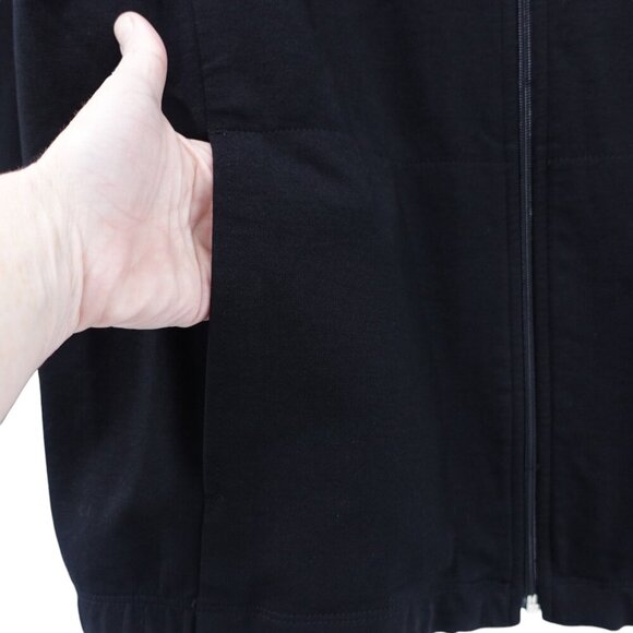 Chico's Design Sweater Sz 2 Black Tencel Blend Full Zip Mock Neck Long Sleeves - Picture 5 of 11